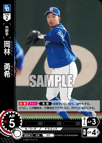 岡林 勇希(中日ドラゴンズ) 【TBP01-D18R】